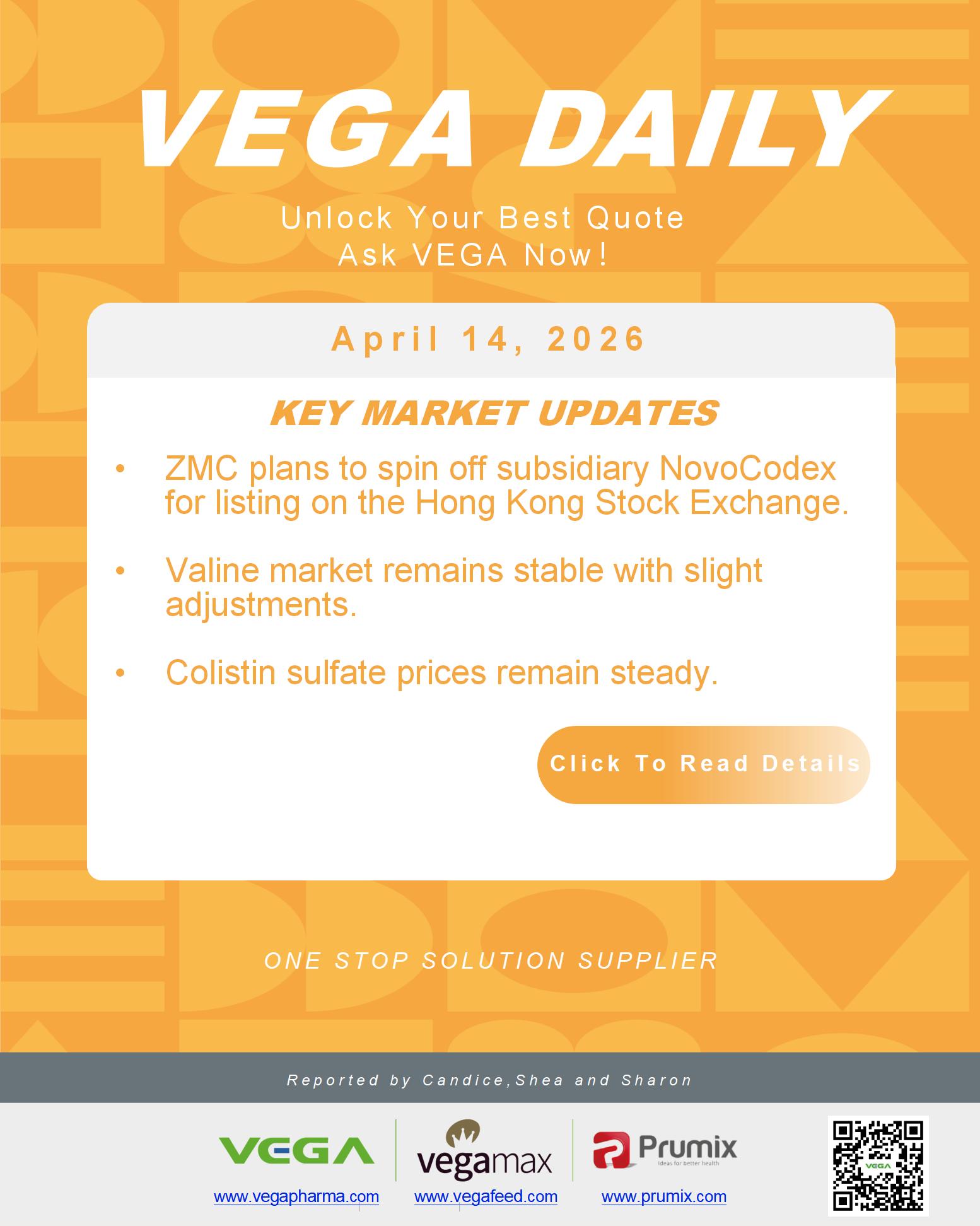 VEGA Daily 20260414 ZMC NovoCodex Valine Colistin Sulfate Update.jpg